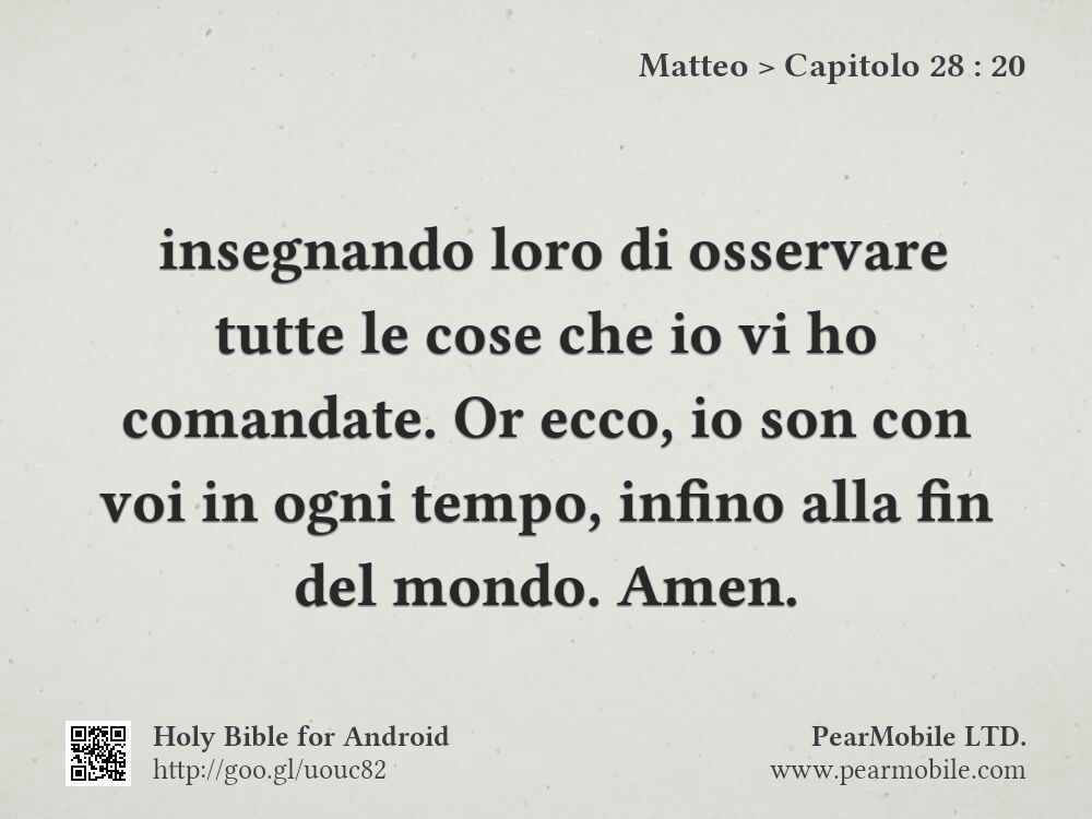 Matteo, Capitolo 28:20